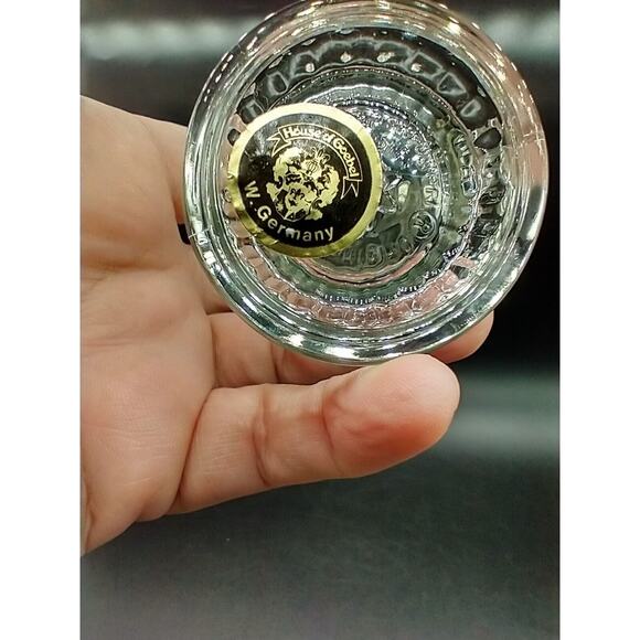 Miniature Beer Stein BMF Schnapskrügerl 4” Clear Glass & Pewter Lid West Germany - Picture 2 of 10